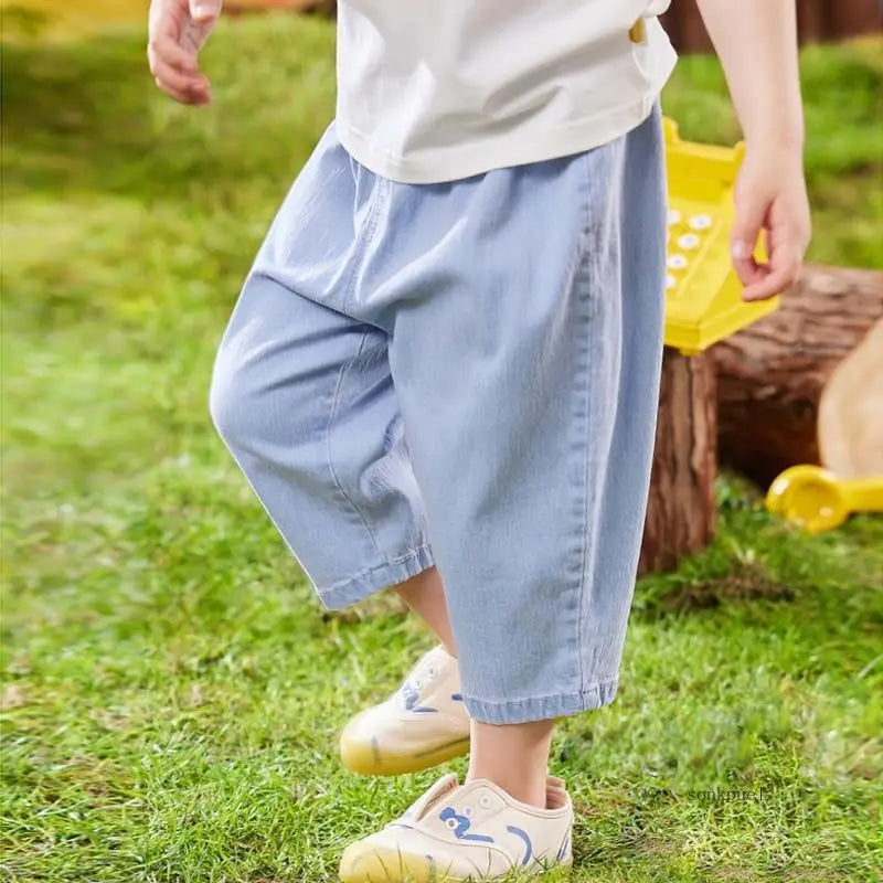 Summer Baby Denim Pants 2025 New Fashion Children Casual Soft Blue Jeans Loose Trousers Boys Girls Kids Clothes