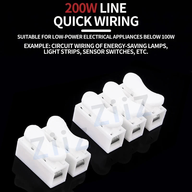 20/50Pcs No Solding Quick 1P 2P Cable Wire Connector No Screw Terminal Block Spring Clamp ZiiZ