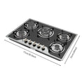 5 Burners Built-in Gas Stove, Dual Fuel NG/LPG Convertible Gas Hob, Oversized Cooking Surface 30.31*20.08” for Home Kitchens, Restaurants