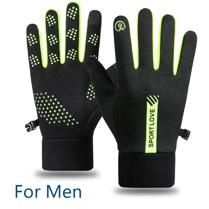 Winter Gloves Men Women Cycling Bike Non-slip Thermal Fleece Cold-Resistant Wind Waterproof Warm Outdoor Running Skiing Mittens