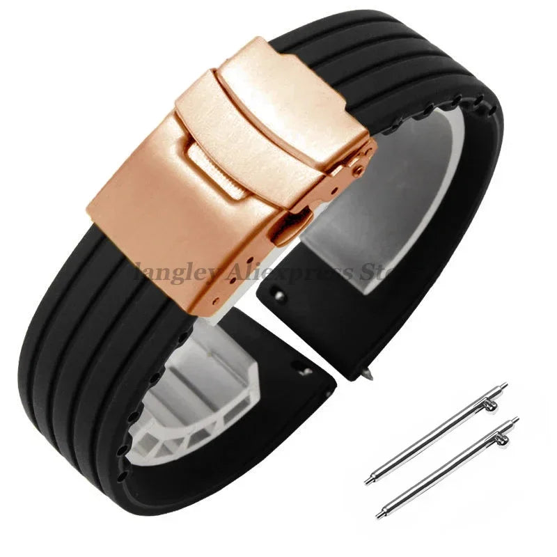 18mm 20mm 22mm 24mm Quick Release Silicone Watchband for Huawei Watch GT4/GT3 46mm for Seiko for Omega for Fossil Rubber Straps