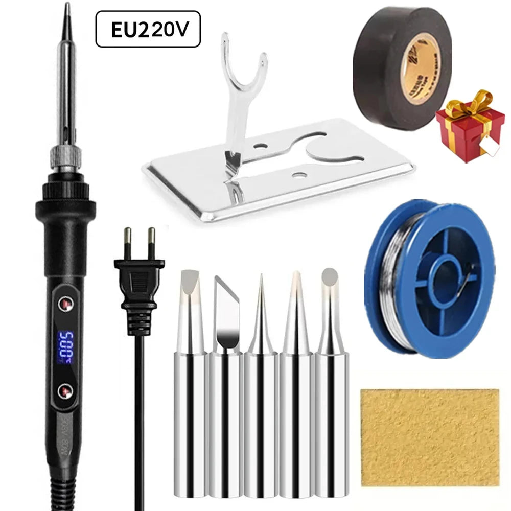 New Electric Soldering Iron 60W Adjustable Temperature Replaceable Soldering Iron Head Soldering Iron Pen Welding Kit