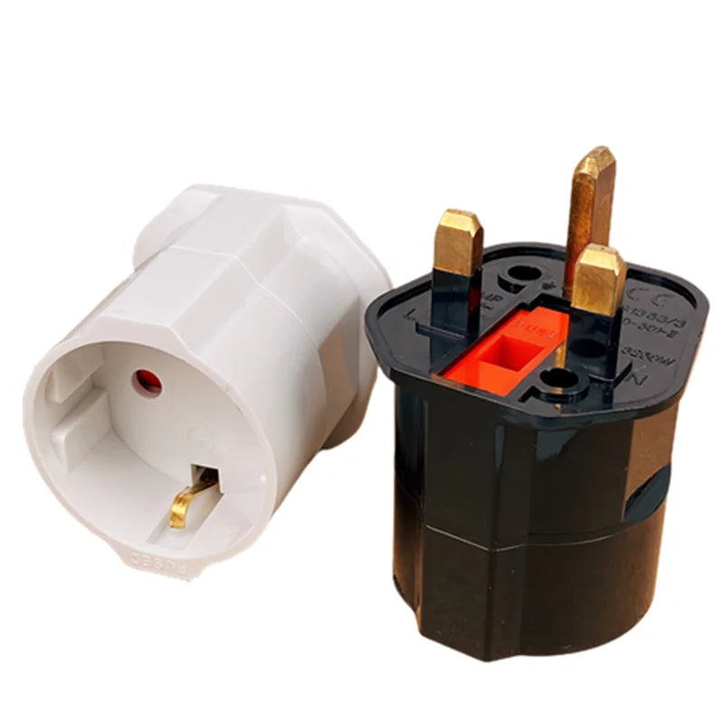 1PCS European 2 Pin to UK 3 Pin Plug Adaptor Travel Mains Adapter EU to UK Converter for Electrical Appliances
