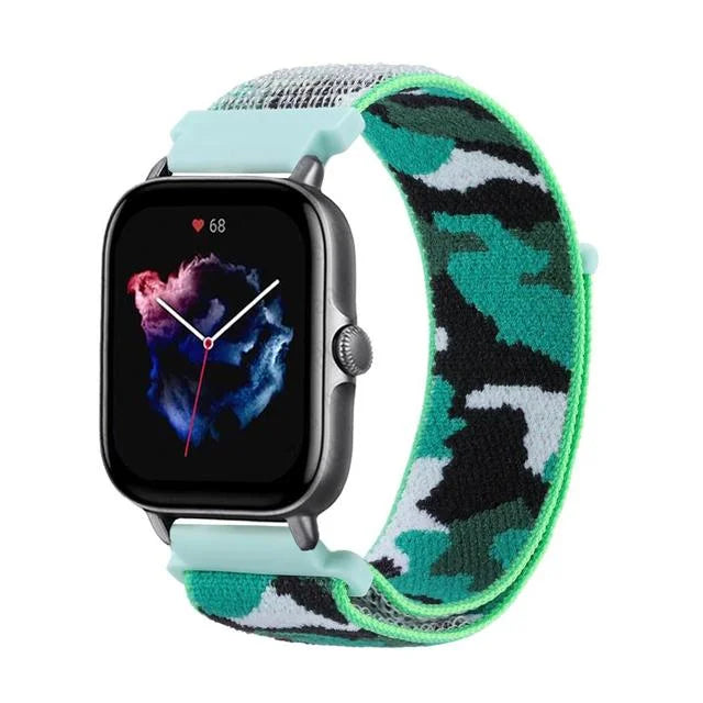 20mm 22mm Nylon Loop Strap for Amazfit GTR 47mm/GTR4 3 Pro/GTS 4 mini/3 Bracelet for Amazfit Balance 3 2/bip 5 6 Max/Stratos 2 3