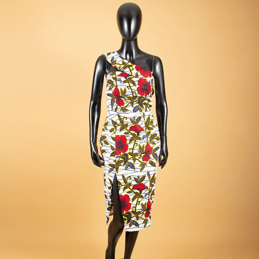 Women`s Dresses African Ankara Fabric Print Strap Sleeveless Sexy Club Dress Floral Party Dress Wax Attire AFRIPRIDE A1925052