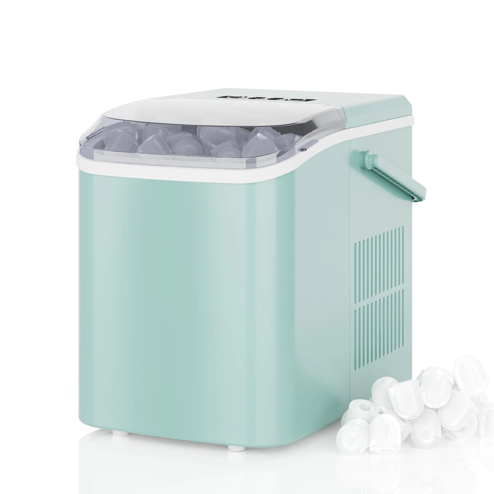 JHK Portable Kitchen Ice Machine Countertop Ice Maker with Handle 9 Bullet Ice Cubes Ready in 6 Mins Self-Cleaning Quiet Compact Ice Maker for Home Camping