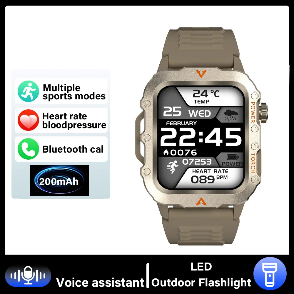 G.L Wear New Smartwatch for Outdoor Sports with LED Light Bluetooth Calling Activity Sleep Tracking Fitness Monitor