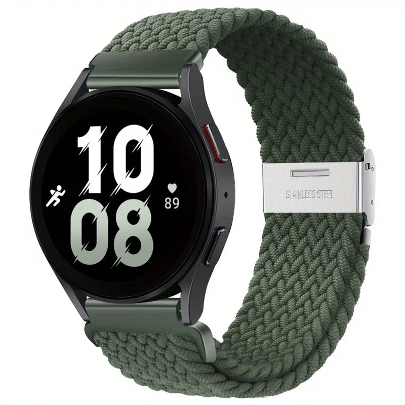22mm 20mm Nylon Strap For Samsung Galaxy Watch 6 5 4/Gear S3 Magnetic Buckle Metal Adjustment Band For Huawei IWatch 4 GT2/3 Pro