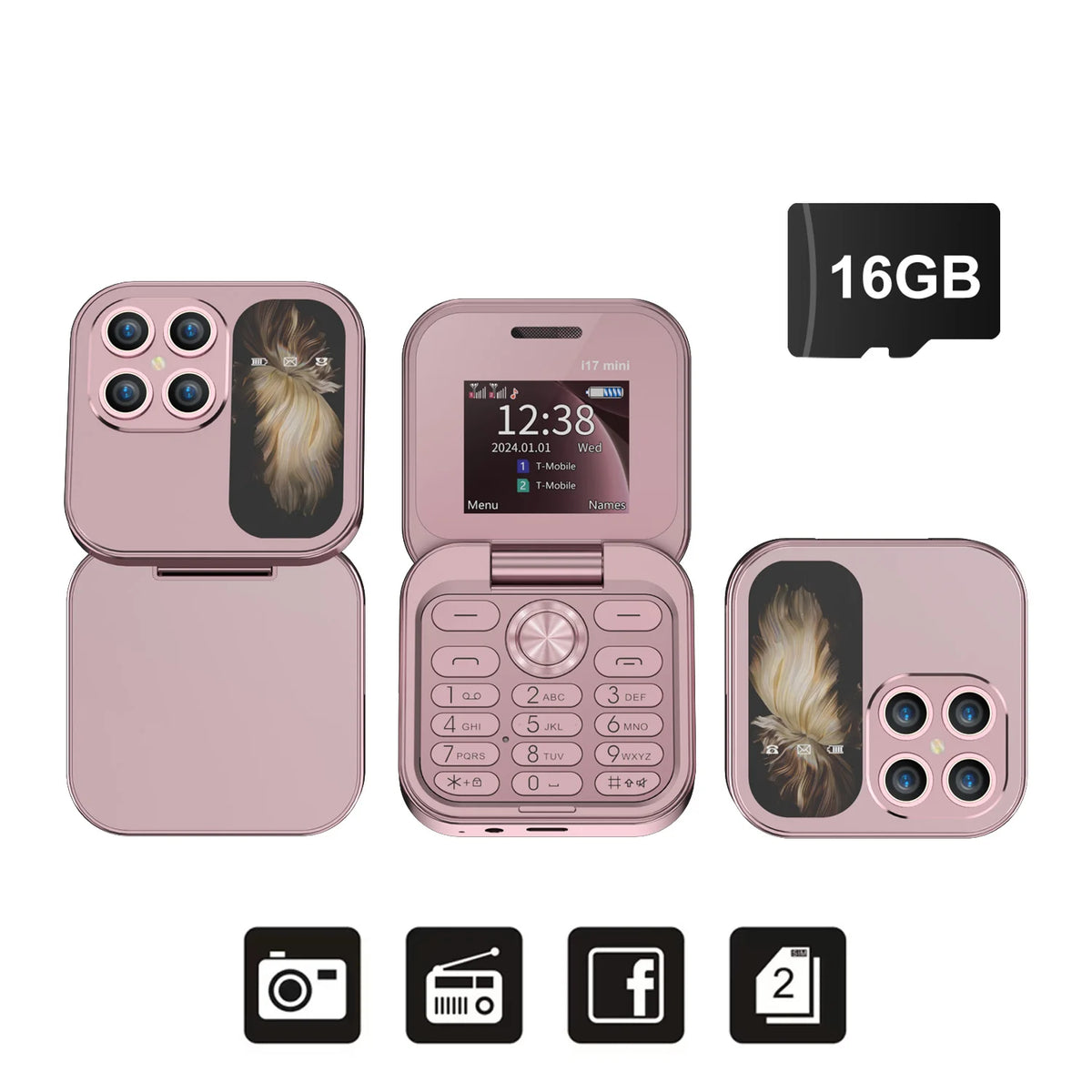 2025 Hot Sale SERVO I17Mini 2G Small Flip Mobile Phone 2 SIM Speed Dial Magic Vioce MP3 Flashlight Mini Fold Cellphone FM Radio