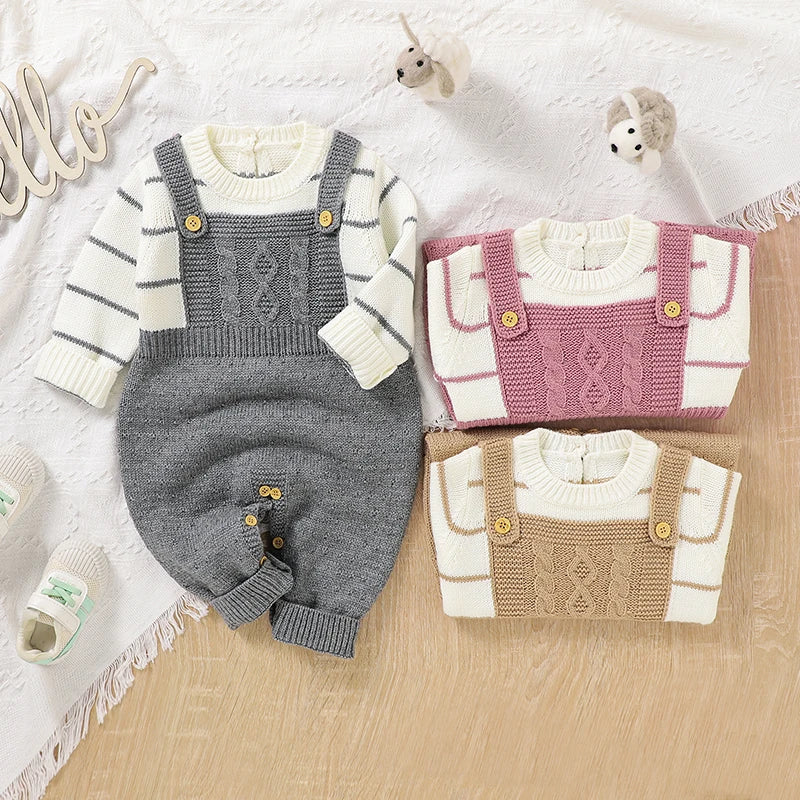Winter Baby Rompers Autumn Casual Long Sleeve Knitted Newborn Boys Girls Jumpsuits Playsuits One Piece Infantil Overalls Clothes
