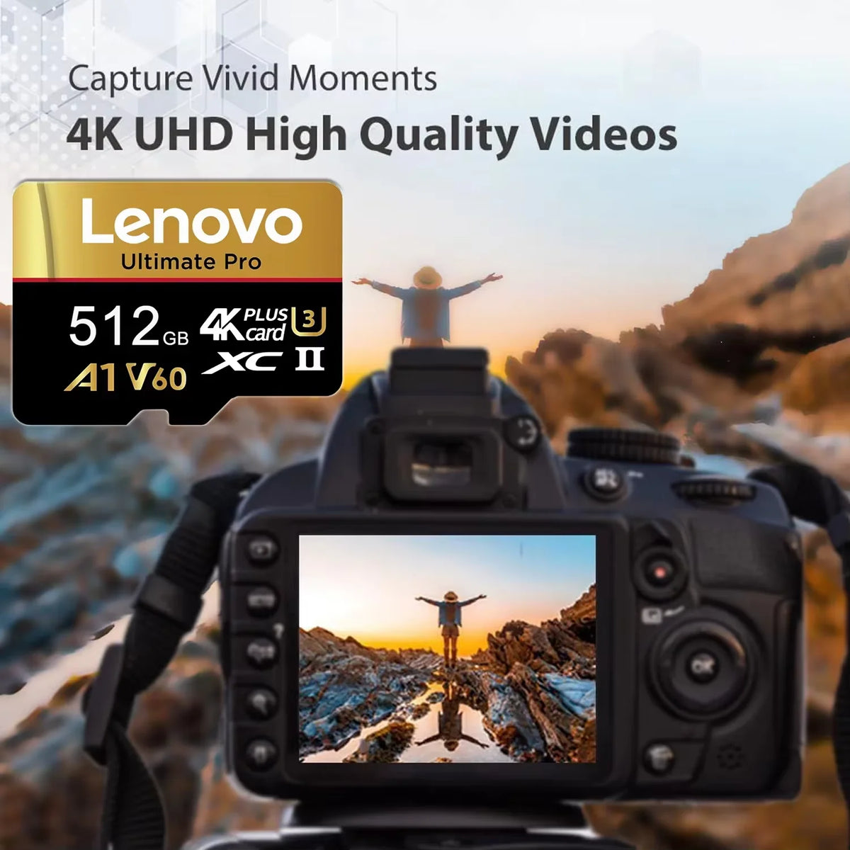 Ultra Lenovo Memory Card 512GB SD Cards TF Cards Micro SD Card 128GB 64GB Data Integrity 8K for Drone / Camera / Smartphone