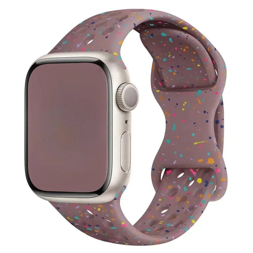 Original Silicone Strap For Apple Watch Band 49mm 44mm 45mm 40mm 42mm Breathable Correa for iWatch Series10 9 8 SE 7 6 Ultra