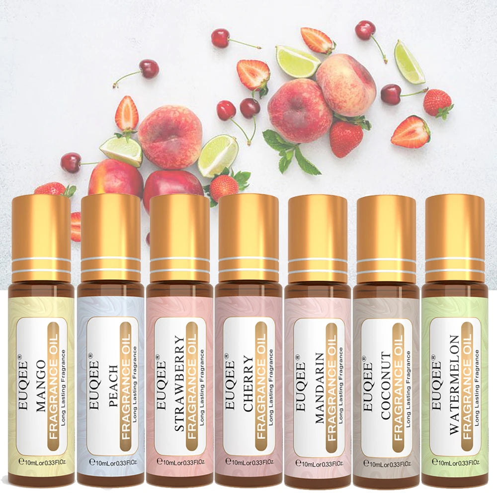 EUQEE 10ml Strawberry Cherry Watermelon Peach Fruit Fragrance Oils For Aromatherapy Diffuser Candle Making Premium Perfume Oil