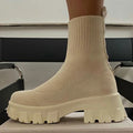 Women Boots Platform Boots For Autumn Summer Shoes Woman Slip On Platform Shoes Women Ankle Boots White Heels Short Botas Mujer