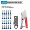 Coaxial Cable Crimping Pliers Set RG6 RG59 Wire Stripper Crimper Tool Kit 10pcs RG6 F-type Compression Connectors