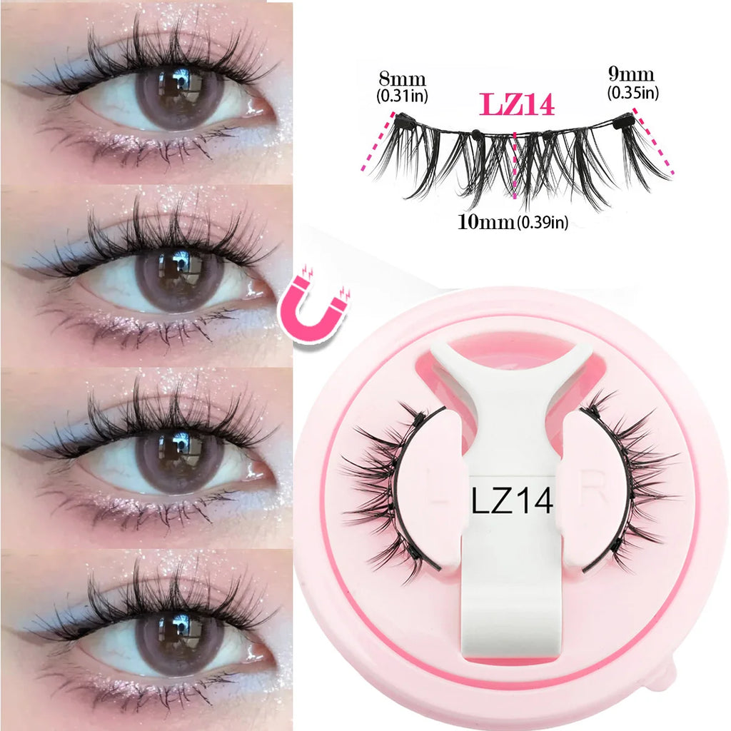1 Pair Magnetic Eyelashes Set Reusable Easy to Use Eyelash Extension Tools Natural Curler False Eyelashes With Magnetic Tweezers