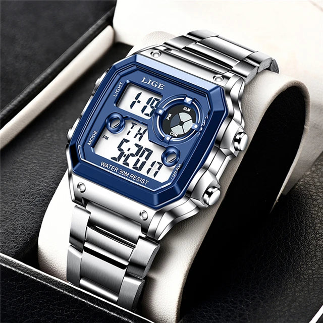 LIGE 2023 NEW Luxury Brand Men Watch Military Digital Watches Sport Wristwatch Mens Waterproof Clock Male Relogio Masculino
