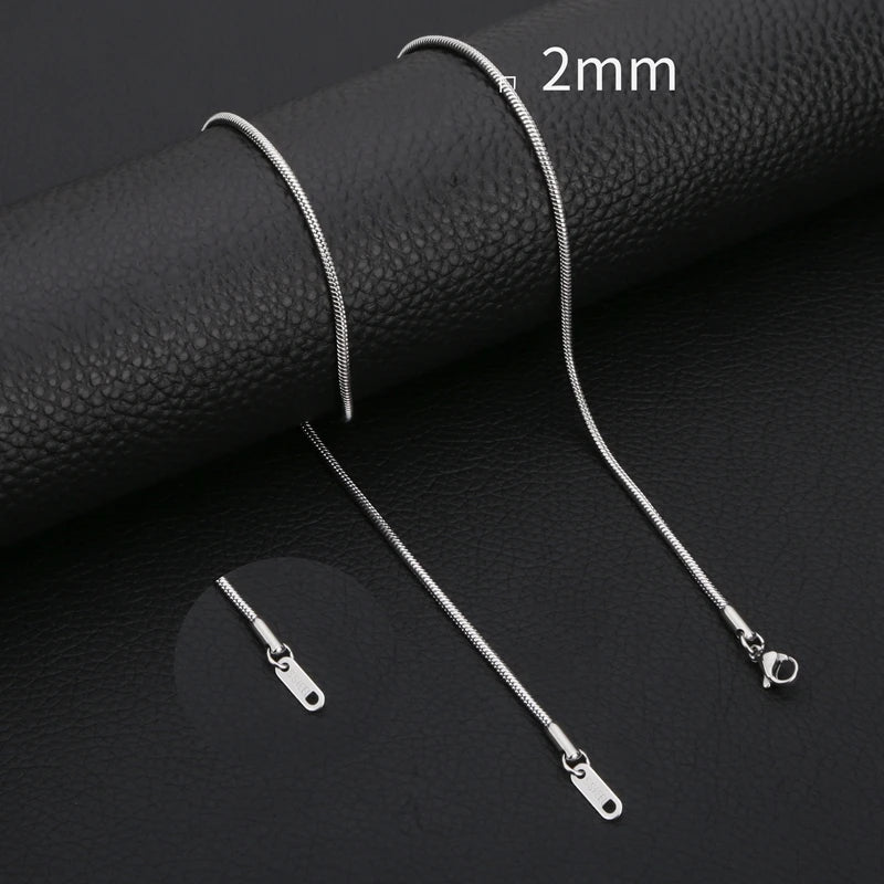 HIYEE Stainless Steel Snake Chain Necklace Chains for DIY for Women Jewelry Making Findings Pendants Lobster Clasps Wholesale