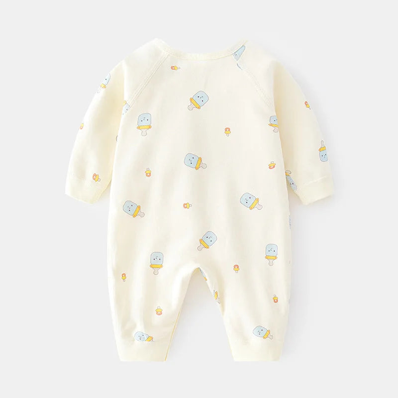 Cotton Newborn Baby Girl Boy Romper Print Infant Jumpsuit Casual New born Clothes For Girls Boys Spring Autumn Clothing New 0-6M