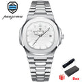PAAZOMU Top Luxury Military Man Watch Square Waterproof Luminous Date Week Men Watch Stainless Steel Quartz Men's Watches Reloj