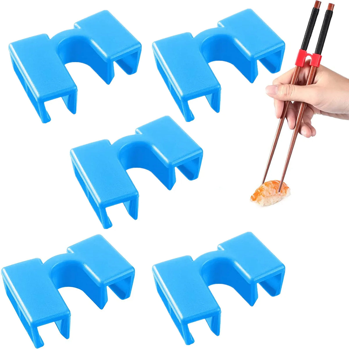 5 PCS Reusable Chopsticks Helpers Training Chopstick Hinges Connector Practice Chopstick Helper for Adult Kid Beginner Traniner
