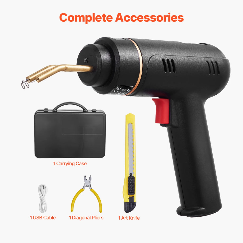 SucceBuy Cordless Plastic Welder 120W Plastic Welding Gun Rechargeable Hot Staple Welding Gun Plastic Car Bumper Repair Kit
