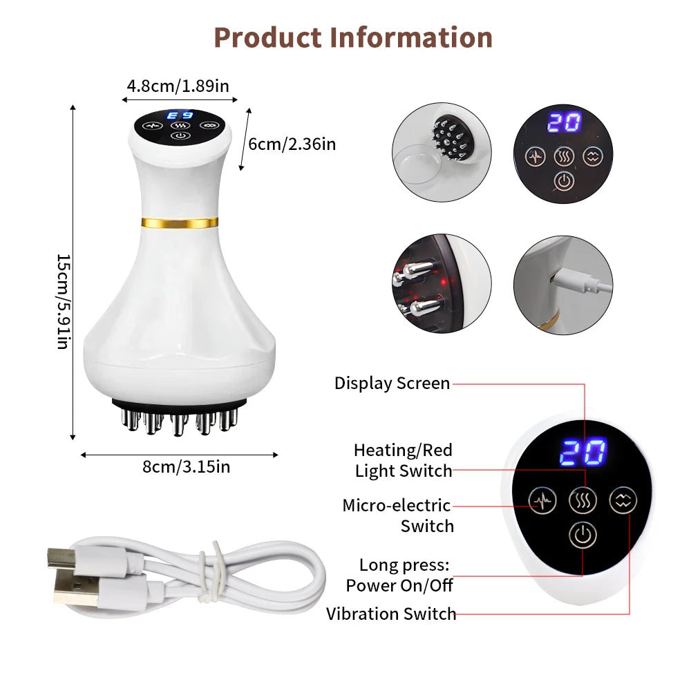 Lymphatic Drainage Massager Anti Cellulite Body Sculpting Machine for Stretch Marks Hot Compress Heating Vibration Pulse LED Light Therapy Belly Fat Burner Weight Loss Skin Tightening Slimming Device Electric Massager Pain Re