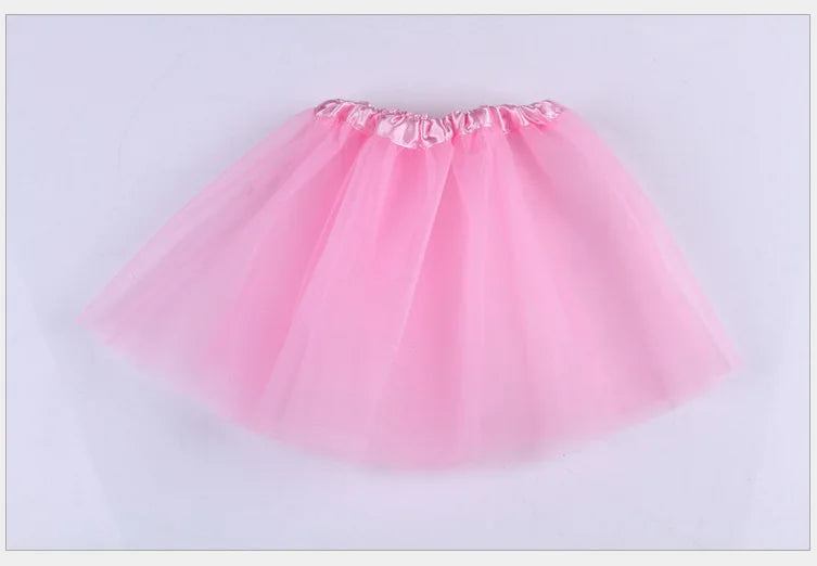 Girl Elastic Ballet Dancewear Tutus Mini Skirt For Birthday Party Dance 3 Layer Tulle Tutu Skirt for Kids Princess 2-8Y Girls
