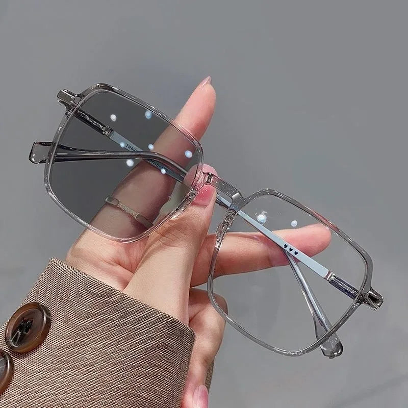 Photochromic Anti Radiation large frame Glasses Shades For Woman/Man Transition Eyeglasses Replaceable Lens