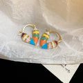 Vintage Personality Dripping Hoop Earrings Heart-shaped Pendant Earrings for Women Party Trendy Charm Jewelry Accessories Gift K