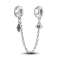 S925 Silver Plated Devil's Eye Guardian Palm Safety Chain Charms Pendants Fit Original Bracelets Fine DIY Birthday Jewelry Gifts