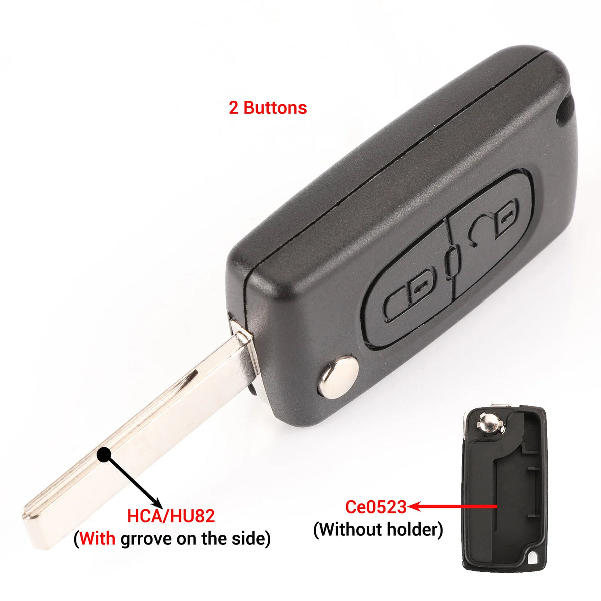 Jingyuqin 2/3 Buttons for Peugeot 207 307 308 407 607 807 For Citroen C2 C3 C4 C5 C6 Auto Remote key Case Va2/Hu83 CE0523 CE0536