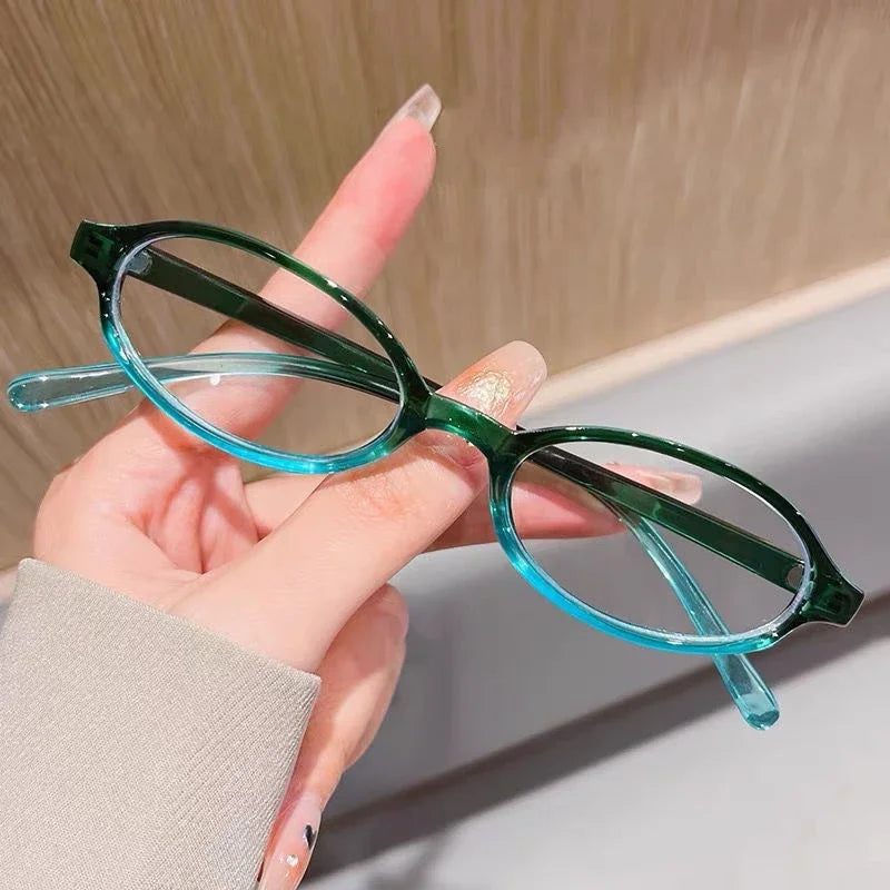Unisex Small Frame Minus Diopter Eyeglasses Fashion Oval High Definition Myopia Eyewear Ultra Light Near Sight Goggle 0 To -4.0