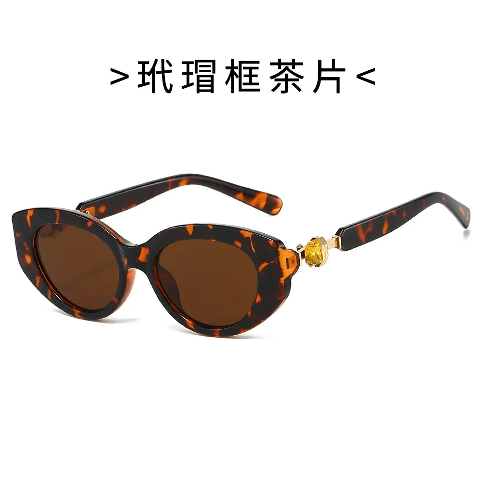 New Vintage Cat Eye Sunglasses for Women Men Brand Oval Sun Glasses Female Eyewear Oculos De Sol for Male Female Eyeglasses