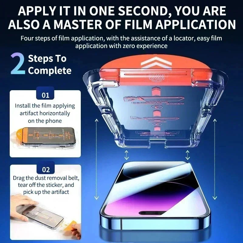 5-1Pcs Oleophobic Coating Dust Free Easy Installation Screen Protector For iPhone 18 Pro 17 14 11 13 12 15 16 Pro Max Mini Glass