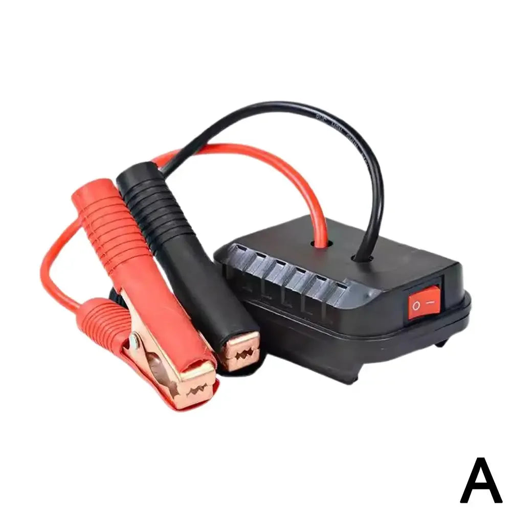 Car Emergency Jump Start Adapter For Makita Lithium‑Ion Battery, 12V Vehicle Jumper Booster Cable Clips with Dual USB Output Swi