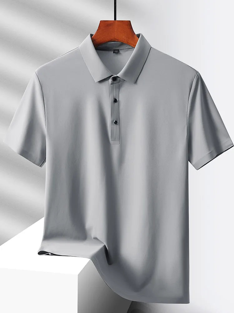 Selected popular nylon fabric, dad's summer clothing, middle-aged men's short sleeved T-shirt, summer ice silk quick drying, mid