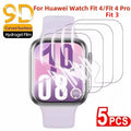 5PCS Screen Protector For Huawei Watch Fit 3 Fit 4 Pro Anti Scratch Clear TPU Hydrogel Film for Huawei Fit4 Watch Accessories