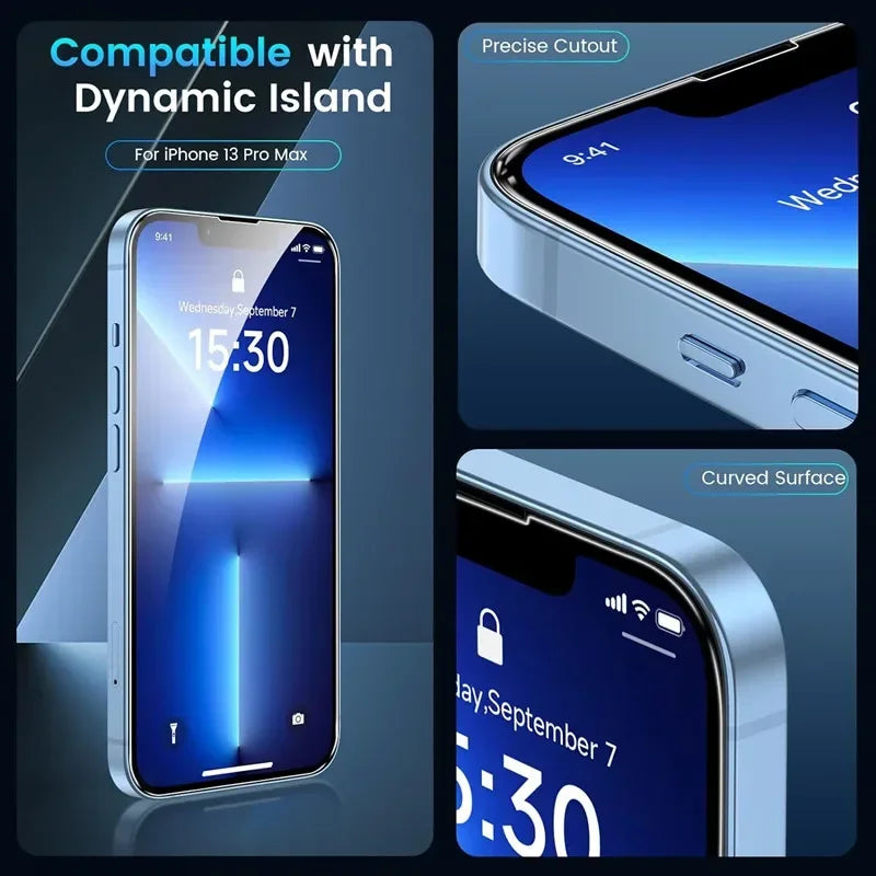 5Pcs Tempered Glass For iPhone 15 13 11 12 14 18 Pro Max Mini Screen Protector For IPhone 16 17 8 Plus X XR XS Protective Glass