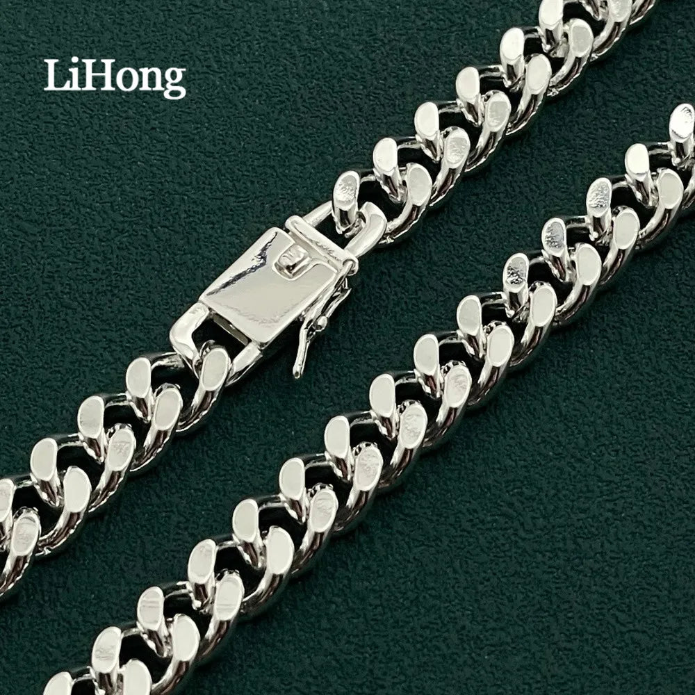925 Sterling Silver 10MM 20/22/24/26inches Exquisite Noble Gorgeous Charm Fashion For Men Women Chain Wedding Necklace Jewelry