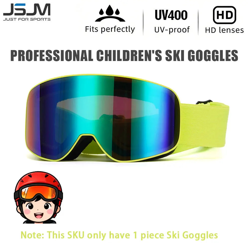 New Children Kids Skiing Goggles 4-15 years old Professional Anti-fog Child Snowboard Goggles UV400 Kids Ski Mask Glasses