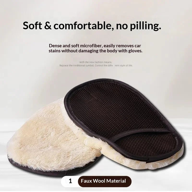 Thickened Fleece Gloves for Car Washing Fleece Cleaning Gloves Car Maintenance Waxing Supplies Cleaning Tool Gloves