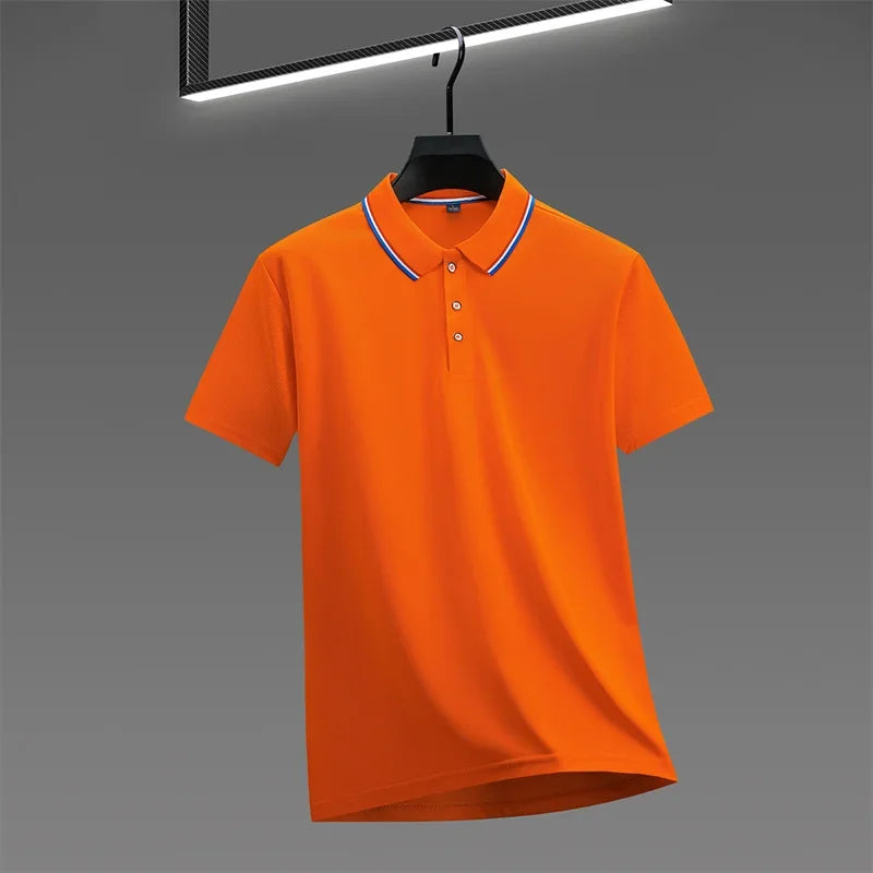 2026 New Men's Casual Solid Color Short Sleeved Polo Shirt Summer Fashionable and Comfortable Versatile Top