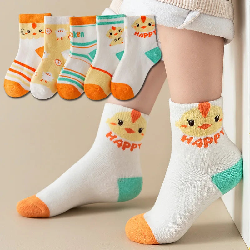 5Pairs Baby Socks Newborn Baby Boy Cute Short Sock 0-1-3-10Y Kids Cotton Toddler Cartoon Soft Children's Sports Socks for Girls