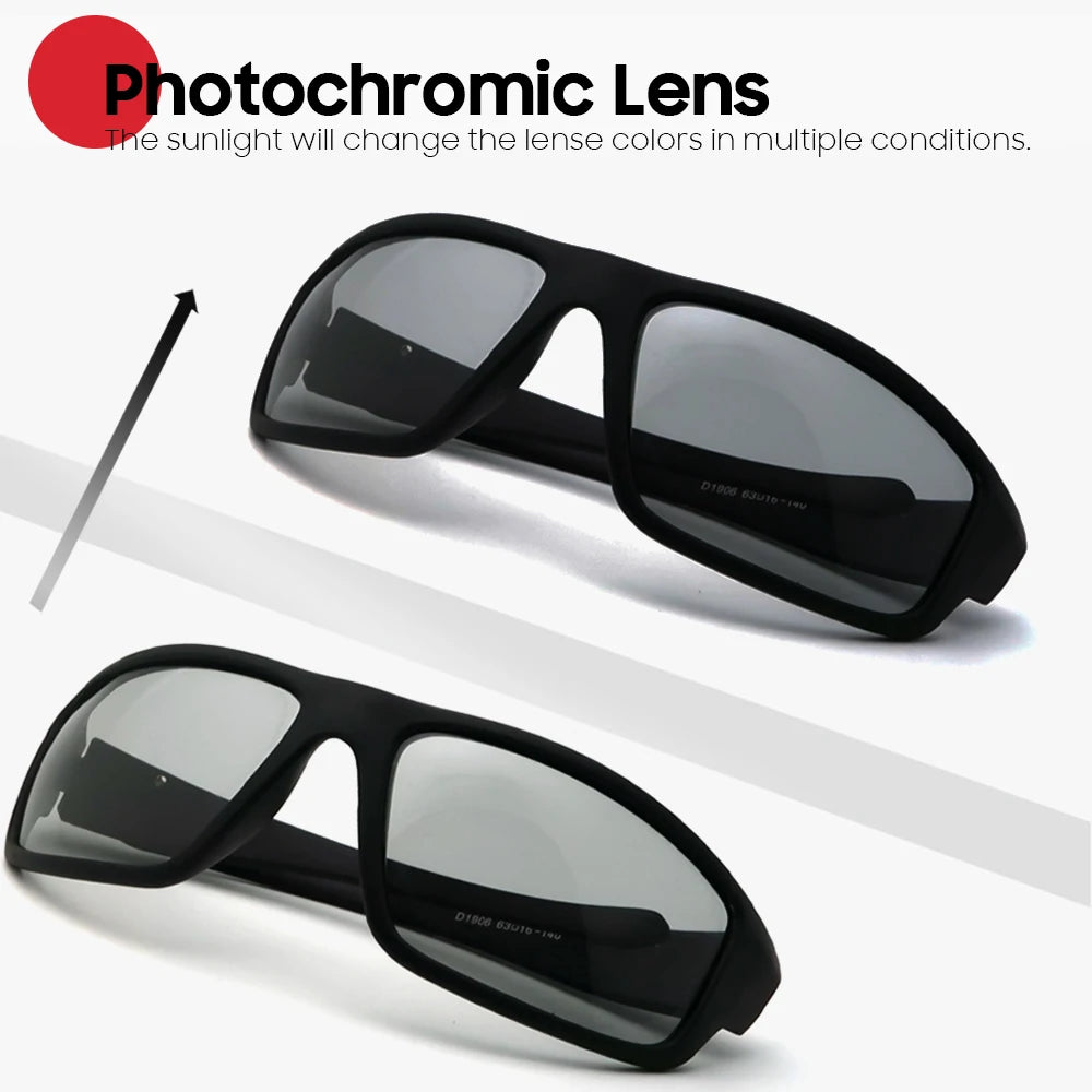 VIVIBEE Men Photochromic Sunglasses Black Sports Goggles Women Color Changing Polarized Driving 2026 Discoloration Sun Glasses