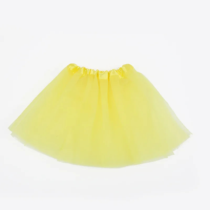 Girl Elastic Ballet Dancewear Tutus Mini Skirt For Birthday Party Dance 3 Layer Tulle Tutu Skirt for Kids Princess 2-8Y Girls