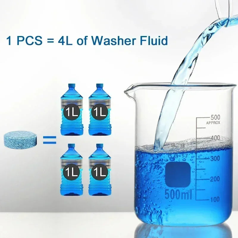 New 100Pcs Degreasing Film Wiper Essence Effervescent Tablets Solid Cleaner Car Windscreen Glass Toilet Cleaning Car Accessories