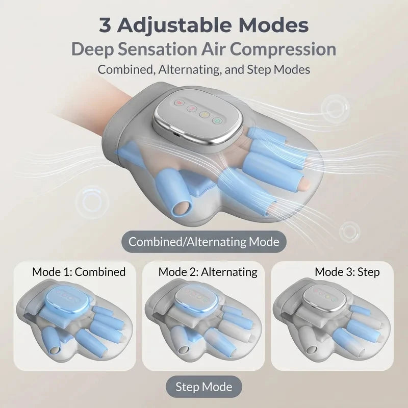Hand Massager with Airbag Compression Vibration Glove for Hand Muscle Relax Gift for Men Women Wrist Palm Relief Device