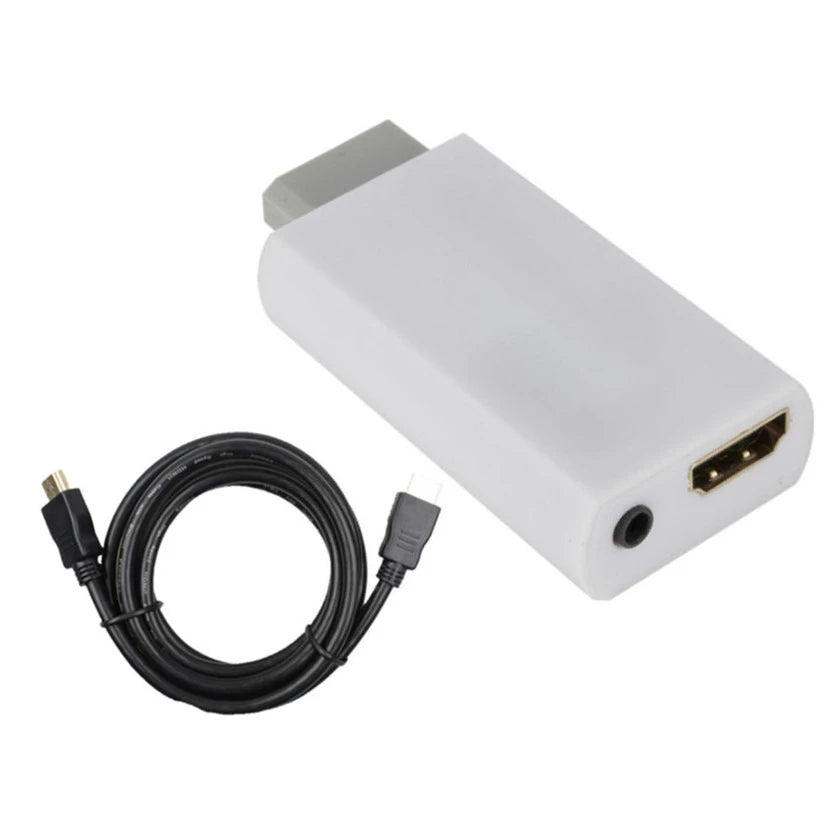 WII to HDMI-compatible Converter with 3.5mm Audio Video Cable Full HD 720P/1080P Wii2HD Adaptor for PC HDTV Monitor Display