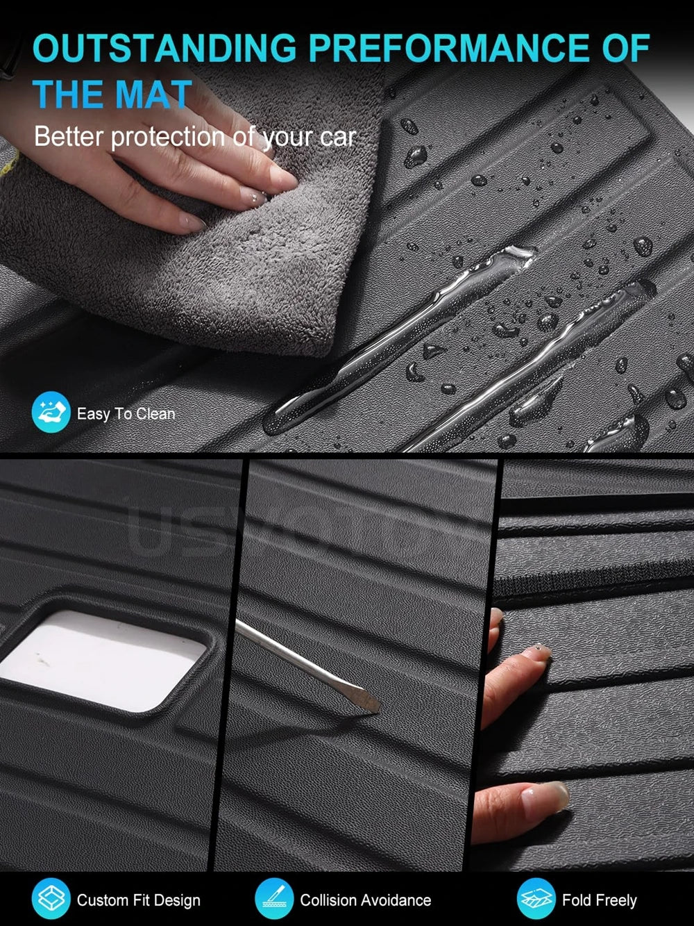 for Tesla Model 3 Highland 2024-2026 Front Rear Trunk Mats TPE Lower Trunk Storage Protective Cover Cargo Liner Anti Dirty Pads